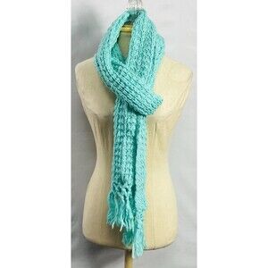 Knit Crochet Wrap Size 84”x7” Green
